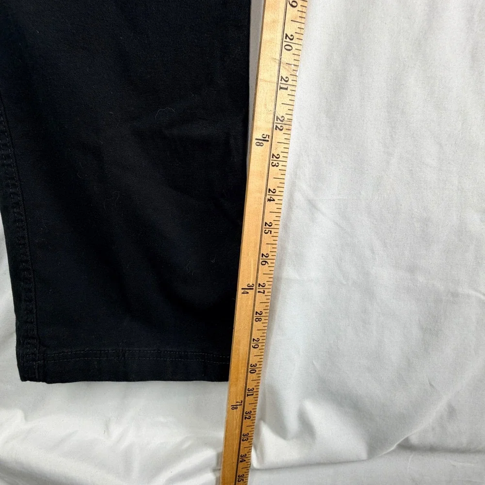 Eddie Bauer Mens Canvas Utility Pants Black Workwear Straight Leg 32x32 1751319